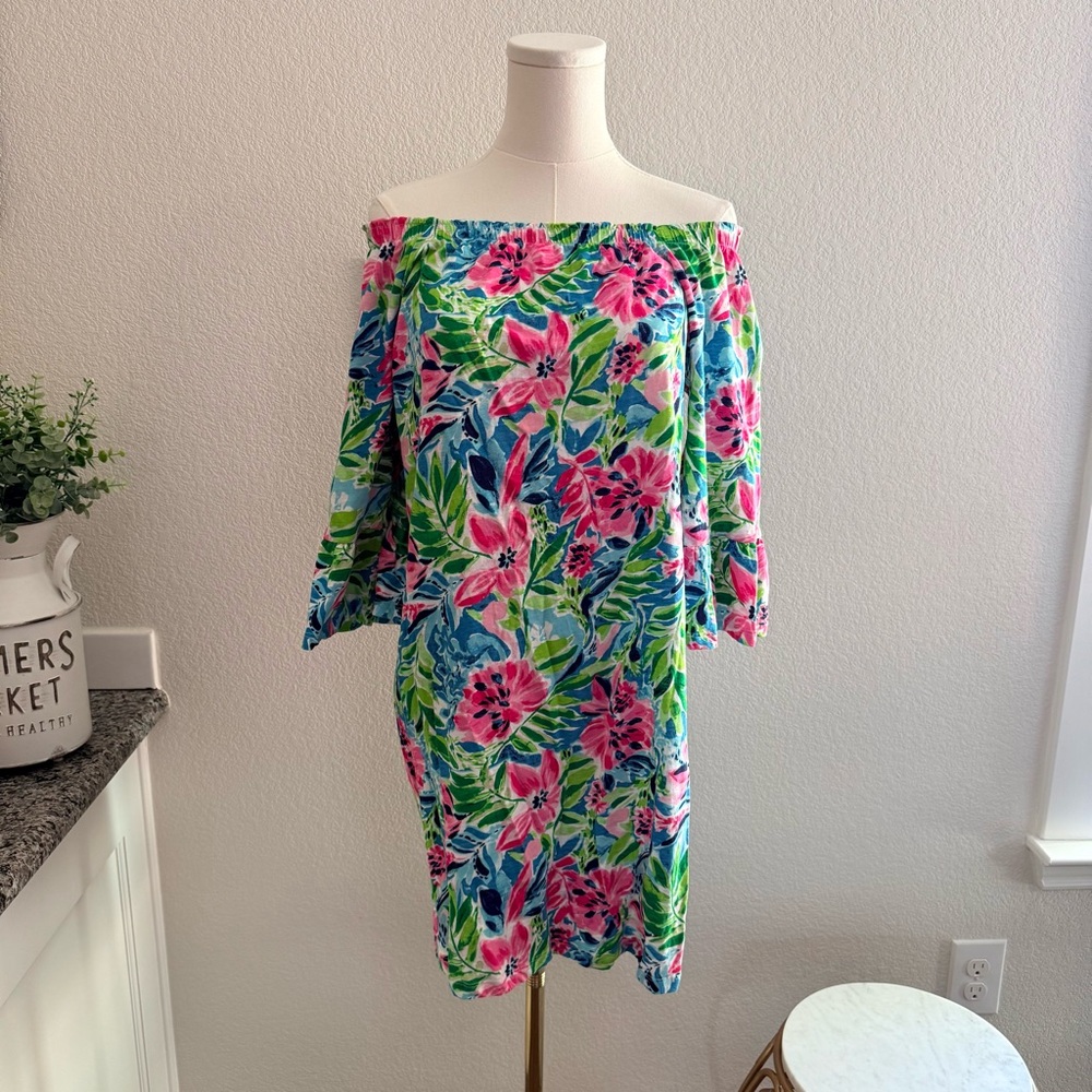 Tropical Off-Shoulder Dress 👗🏝️ - Picture 11 of 17
